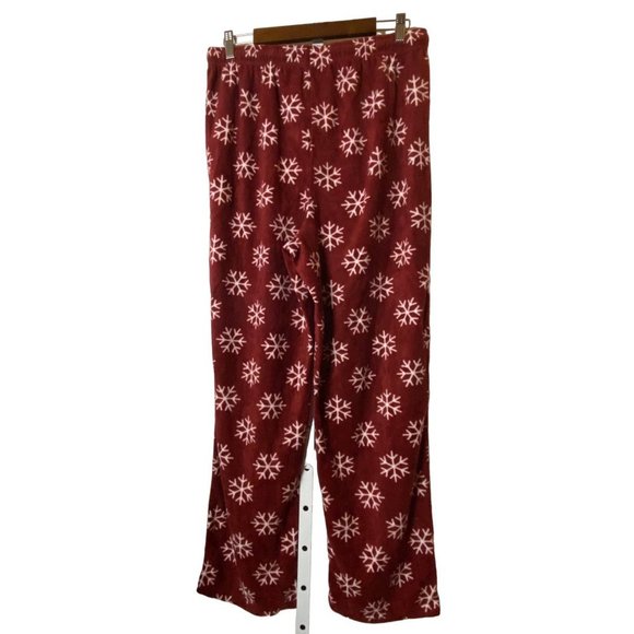 Men’s Festive Fun Pajama Lounge Christmas PJ Pants Snowflake Print Red Size L/XL - Picture 3 of 7